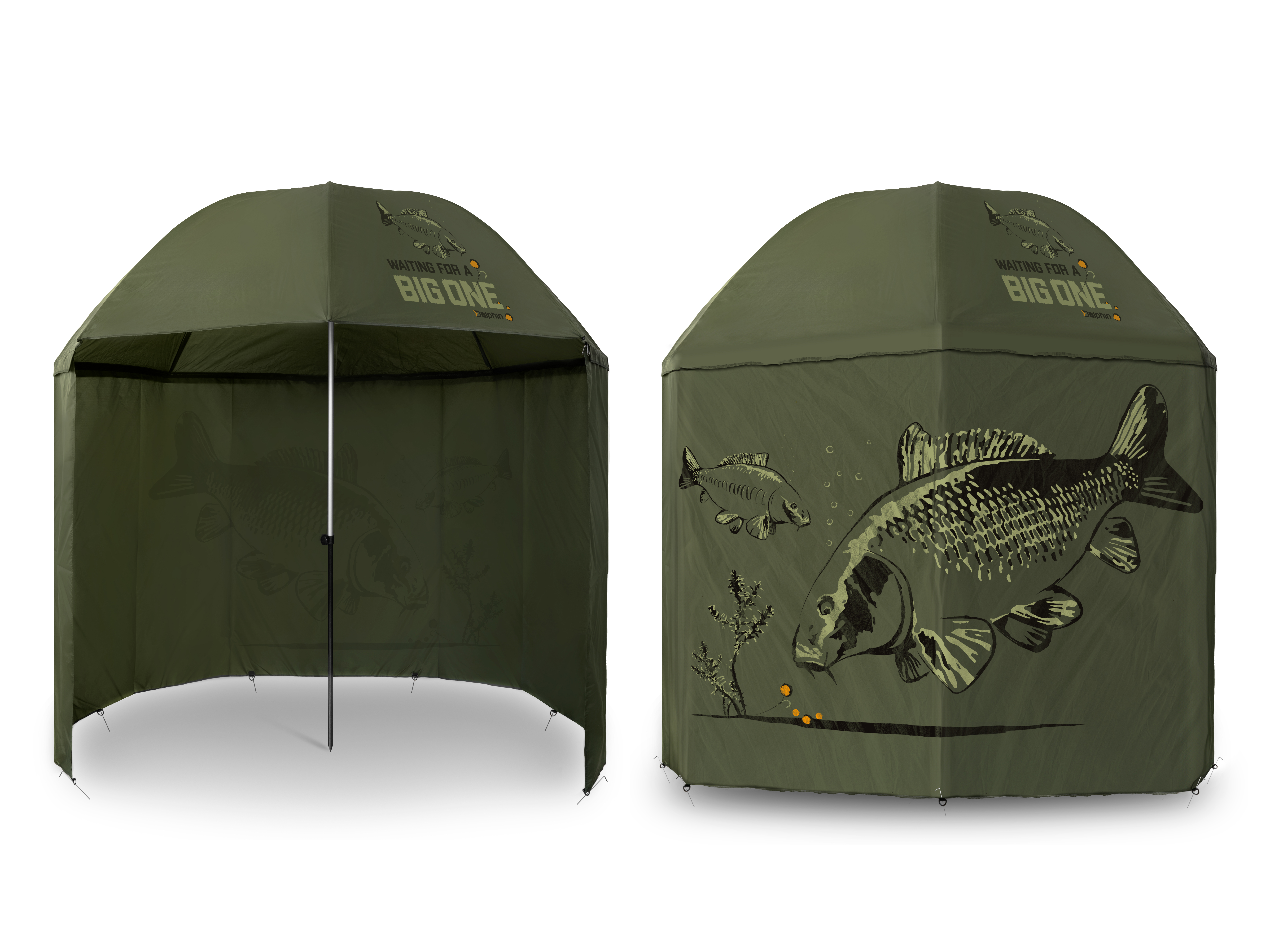 SNECI - Horgász webshop és horgászbolt - Delphin BigONE CARP Esernyő oldalfalakkal-250cm