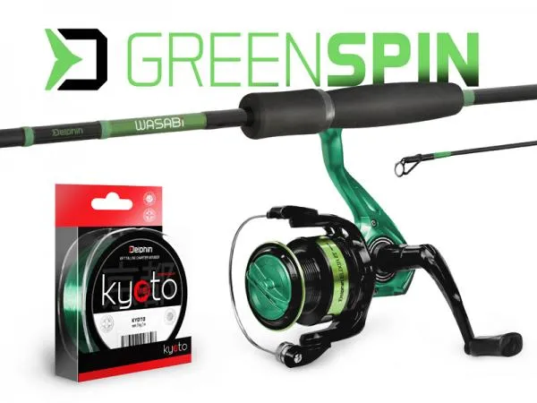 SNECI - Horgász webshop és horgászbolt - Delphin GreenSPIN Pergető szett-240cm/30g + 3T + 0,234mm