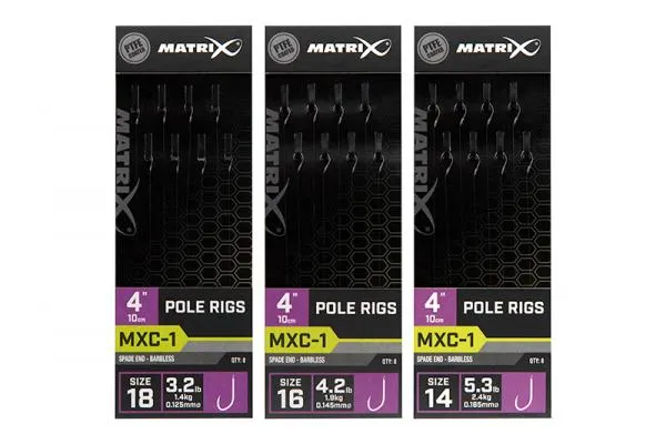 SNECI - Horgász webshop és horgászbolt - Matrix MXC-1 4” Pole Rigs MXC-1 Size 18 Barbless / 0.125mm / 4" (10cm) Pole Rig - 8pcs