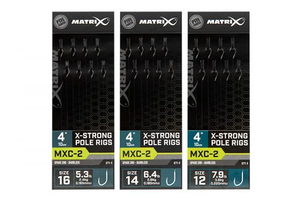 SNECI - Horgász webshop és horgászbolt - Matrix MXC-2 4” Pole Rigs MXC-2 Size 14 Barbless / 0.18mm / 4" (10cm) X-Strong Pole Rig - 8pcs