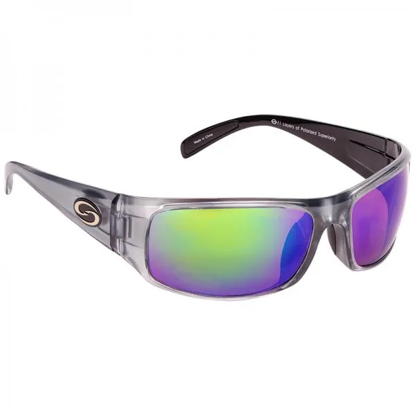 SNECI - Horgász webshop és horgászbolt - Fox Rage Strike King S11 Optics Okeechobee Clear Grey Metallic Sunglasses S11 Two Tone Frame Multi Layer Green Mirror Amber Base Lens napszemüveg