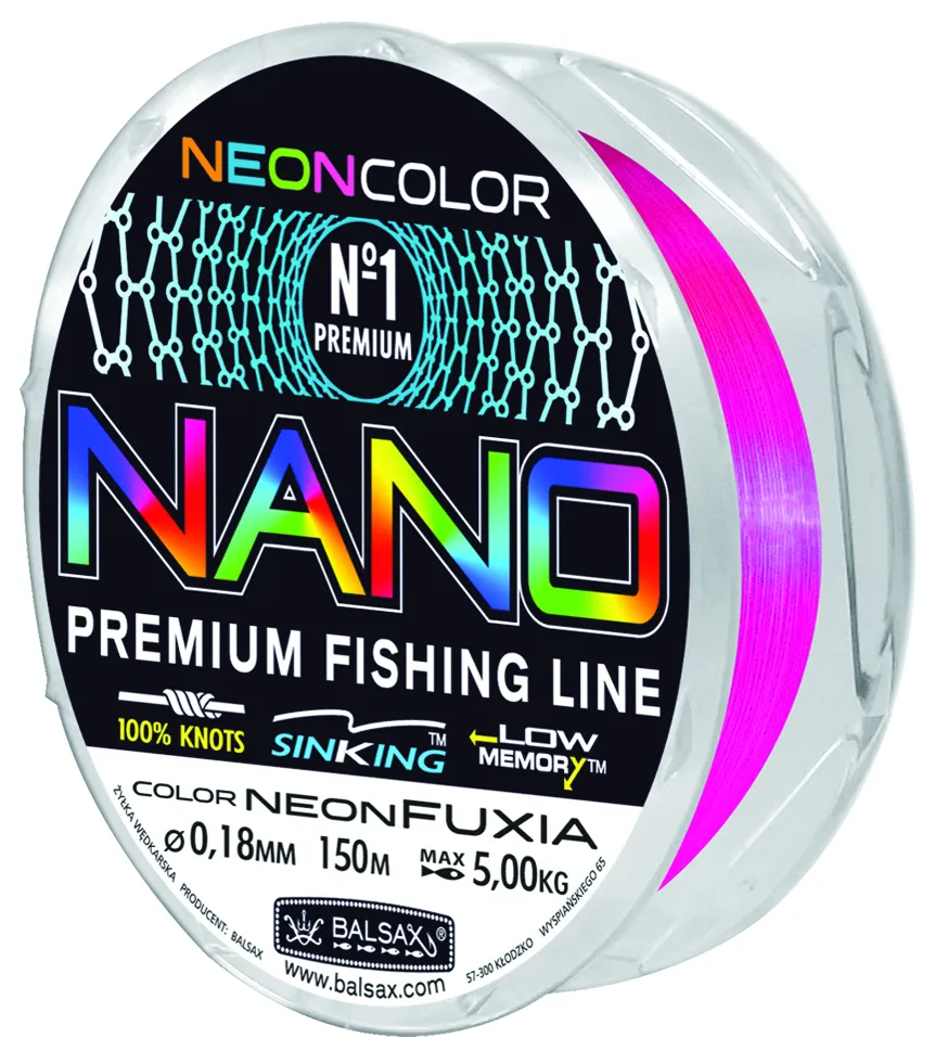 SNECI - Horgász webshop és horgászbolt - Balsax Nano Neon Fuxia 0,20mm/150m monofil zsinór 