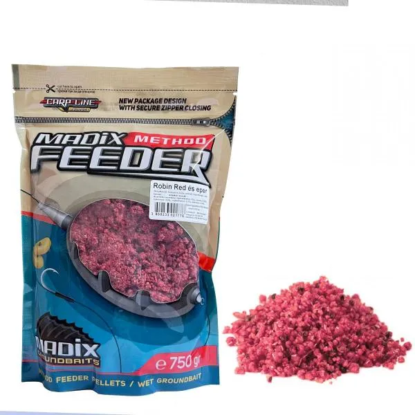 SNECI - Horgász webshop és horgászbolt - MADIX METHOD FEEDER ELŐREGYÚRT ROBIN RED&EPER 750G