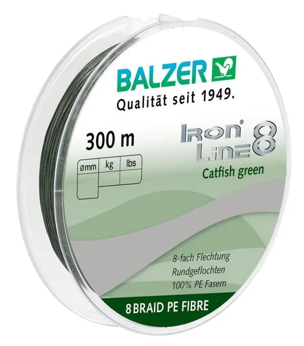 SNECI - Horgász webshop és horgászbolt - Balzer Iron Line 8 Catfish 300m 0,50mm zöld fonott zsinór