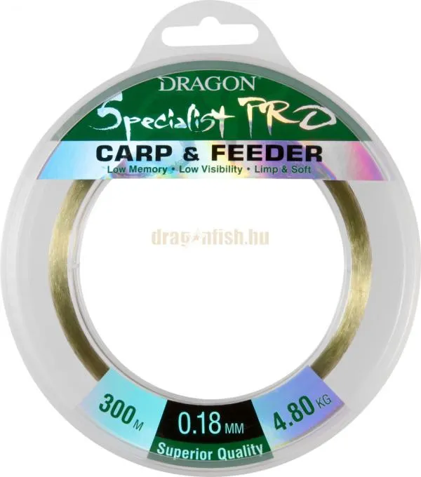 SNECI - Horgász webshop és horgászbolt - DRAGON specialist pro carp & feeder 300m 0,18mm 4,75kg