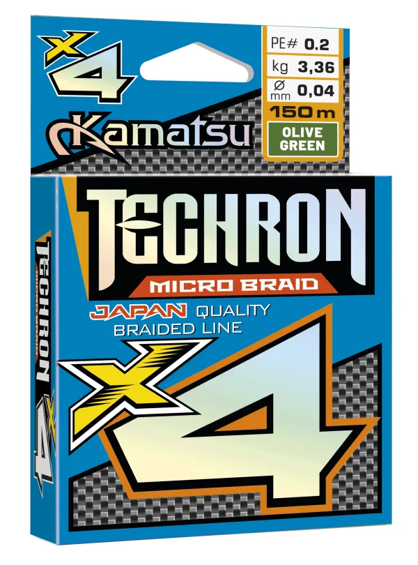 SNECI - Horgász webshop és horgászbolt - KAMATSU Techron Micro Braid X4 Olive Green 0.03/150m PE 0.1