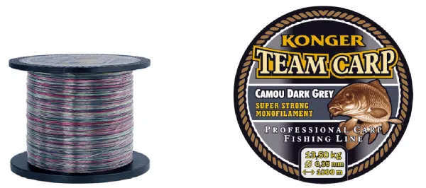 SNECI - Horgász webshop és horgászbolt - KONGER Team Carp Camou Dark Grey 0.35mm/1000m