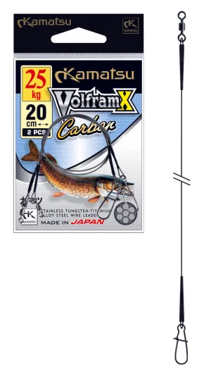SNECI - Horgász webshop és horgászbolt - KAMATSU Volfram X Carbon Leader 20cm 20kg 