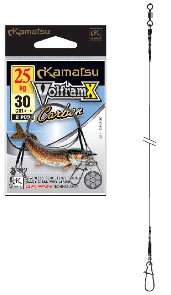 SNECI - Horgász webshop és horgászbolt - KAMATSU Volfram X Carbon Leader 30cm 5kg 