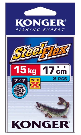 SNECI - Horgász webshop és horgászbolt - KONGER Wire X Steelflex Leader 7x7 28cm 15kg