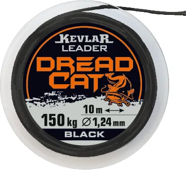 SNECI - Horgász webshop és horgászbolt - DREADCAT Catfish Leader Kevlar 80kg/0,78mm  Black 10m Dread Cat