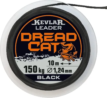 SNECI - Horgász webshop és horgászbolt - DREADCAT Catfish Leader Kevlar 100kg/0,90mm Black 10m Dread Cat