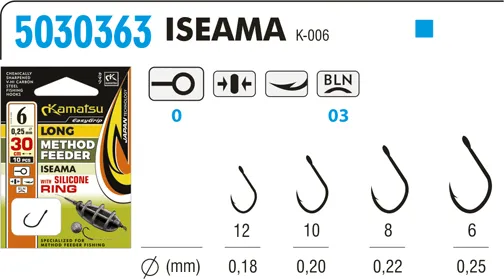 SNECI - Horgász webshop és horgászbolt - KAMATSU Method Feeder Long Iseama 12 with Silicone Ring