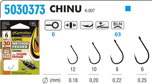 SNECI - Horgász webshop és horgászbolt - KAMATSU Method Feeder Long Chinu 10 with Silicone Ring