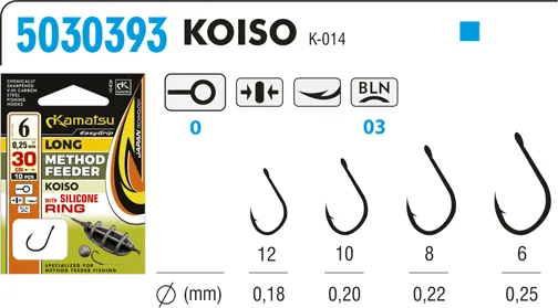 SNECI - Horgász webshop és horgászbolt - KAMATSU Method Feeder Long Koiso 8 with Silicone Ring