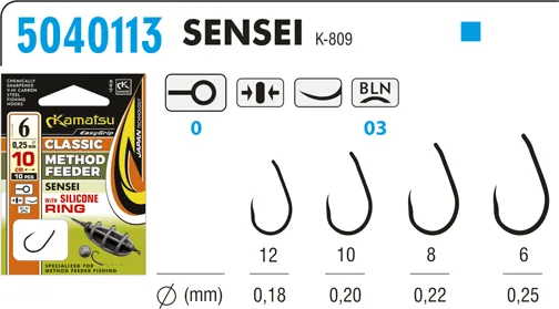 SNECI - Horgász webshop és horgászbolt - KAMATSU Method Feeder Classic Sensei 10 with Silicone Ring