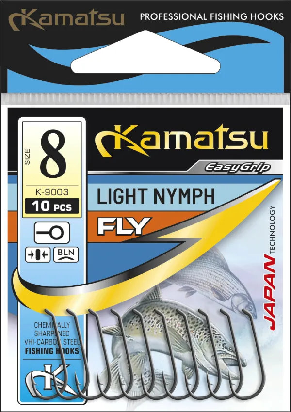 SNECI - Horgász webshop és horgászbolt - KAMATSU Kamatsu Light Nymph 8 Black Nickel Ringed