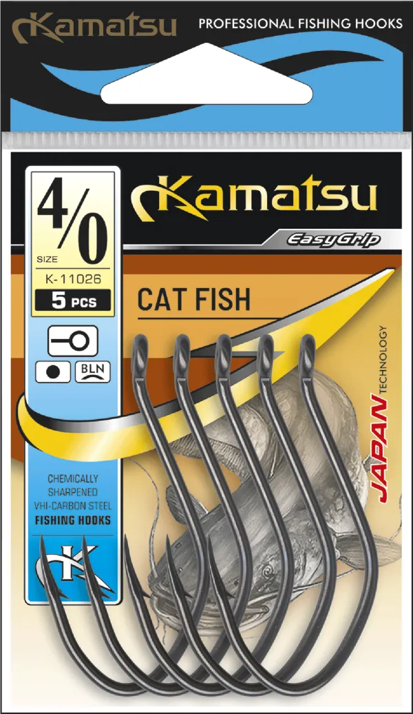 SNECI - Horgász webshop és horgászbolt - KAMATSU Kamatsu Catfish 4/0 Black Nickel Ringed