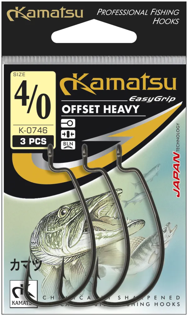 SNECI - Horgász webshop és horgászbolt - KAMATSU Kamatsu Offset Heavy 1/0 Black Nickel Ringed