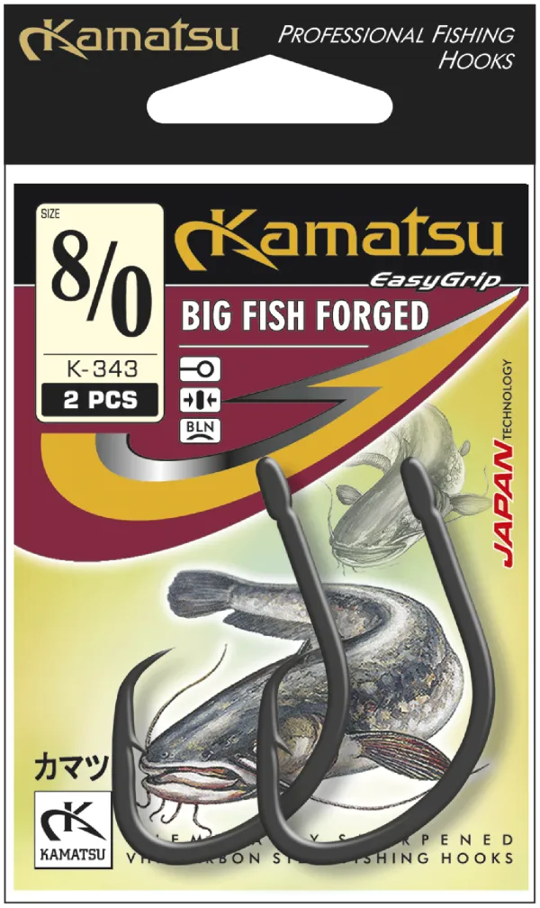 SNECI - Horgász webshop és horgászbolt - KAMATSU Kamatsu Big Fish Forged 8/0 Black Nickel Ringed