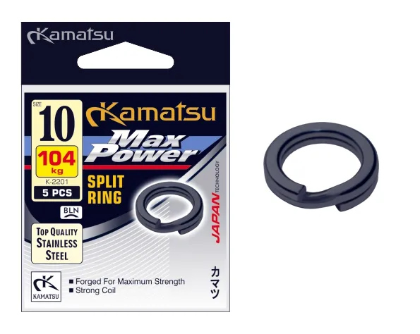 SNECI - Horgász webshop és horgászbolt - KAMATSU Max Power Split Ring K-2201 5.5mm 40kg BLN