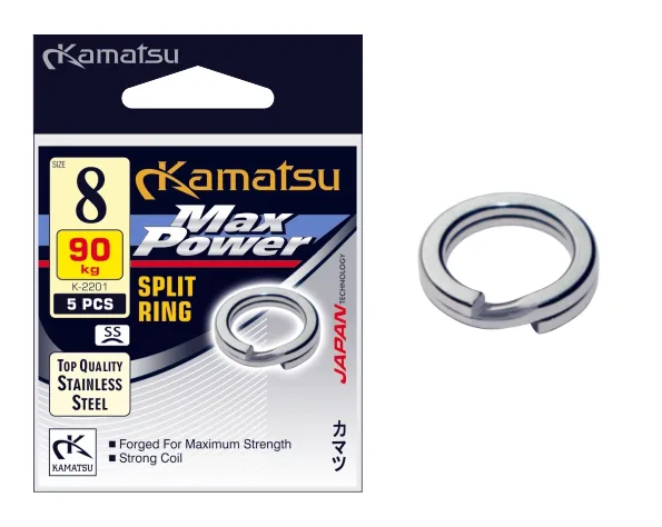 SNECI - Horgász webshop és horgászbolt - KAMATSU Max Power Split Ring K-2201 8mm 90kg SS
