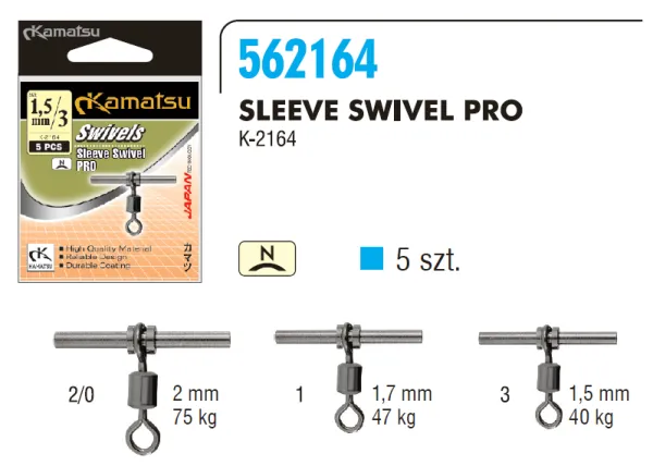 SNECI - Horgász webshop és horgászbolt - KAMATSU Sleeve Swivel Pro 1-1.7mm K-2164