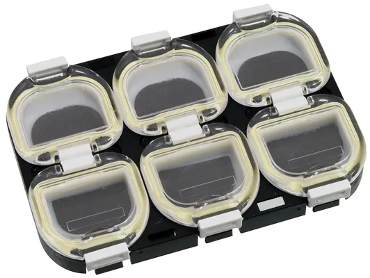 SNECI - Horgász webshop és horgászbolt - KONGER Box With Magnetic 6 Compartments Double Sided 111x79x18mm