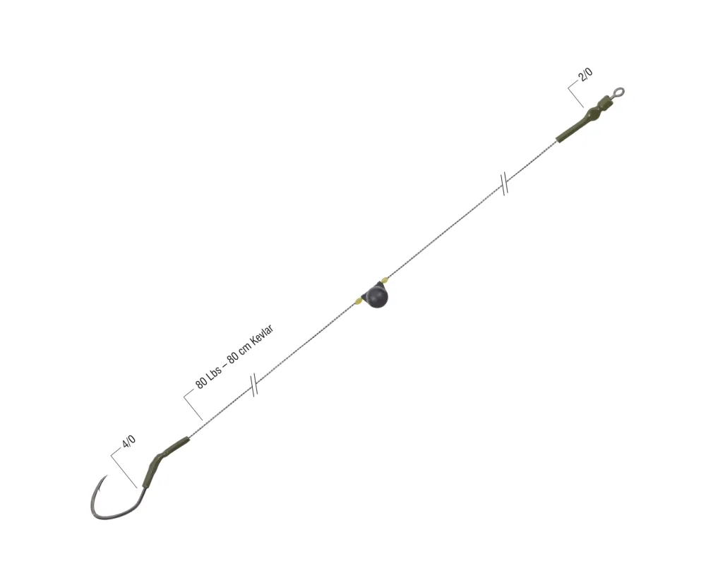 SNECI - Horgász webshop és horgászbolt - DREADCAT Catfish Rig with rattle Rattle Snake Hook 4/0 80cm/80lbs Dread Cat