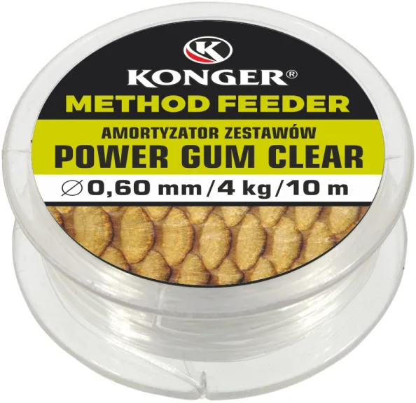 SNECI - Horgász webshop és horgászbolt - KONGER Power Gum Clear Shock Absorber 0.60mm 4kg 10m Method Feeder
