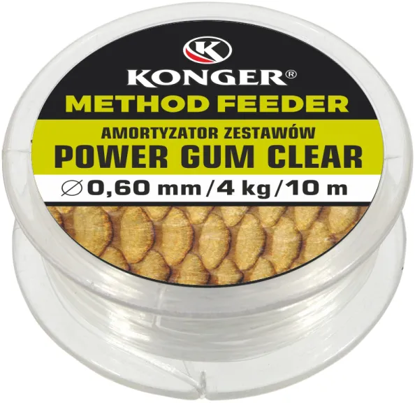 SNECI - Horgász webshop és horgászbolt - KONGER Power Gum Clear Shock Absorber 0.80mm 6kg 8m Method Feeder