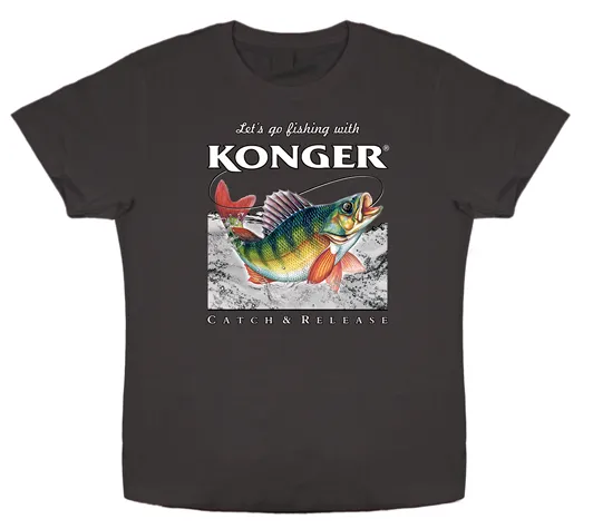 SNECI - Horgász webshop és horgászbolt - KONGER T-Shirt Perch grey Size XXL