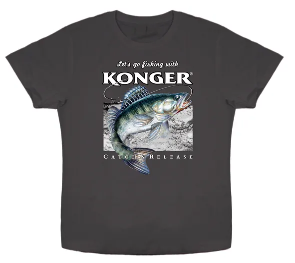 SNECI - Horgász webshop és horgászbolt - KONGER T-Shirt Zander Graphite Size S
