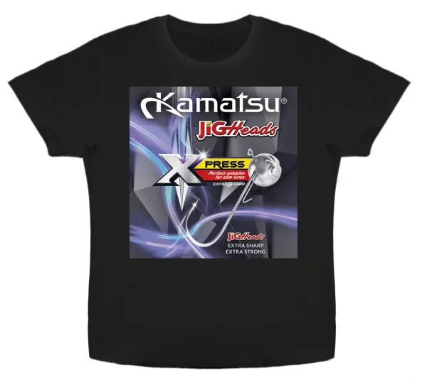 SNECI - Horgász webshop és horgászbolt - KAMATSU Kamatsu T-Shirt Jig Heads Black Size S