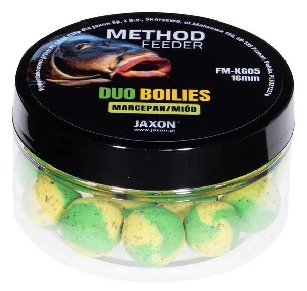 SNECI - Horgász webshop és horgászbolt - JAXON DUO-BOILIES METHOD FEEDER MARZIPAN/HONEY 5x40g 16mm