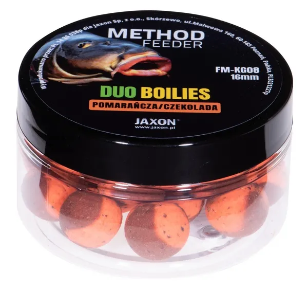 SNECI - Horgász webshop és horgászbolt - JAXON DUO-BOILIES METHOD FEEDER ORANGE/CHOCOLATE 5x40g 16mm