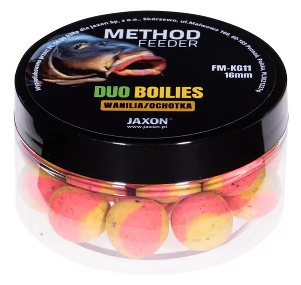 SNECI - Horgász webshop és horgászbolt - JAXON DUO-BOILIES METHOD FEEDER VANILLA/BLOODWORM 5x40g 16mm