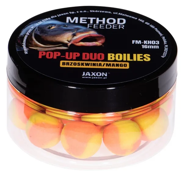 SNECI - Horgász webshop és horgászbolt - JAXON POP-UP DUO-BOILIES METHOD FEEDER PEACH/MANGO 40g 16mm