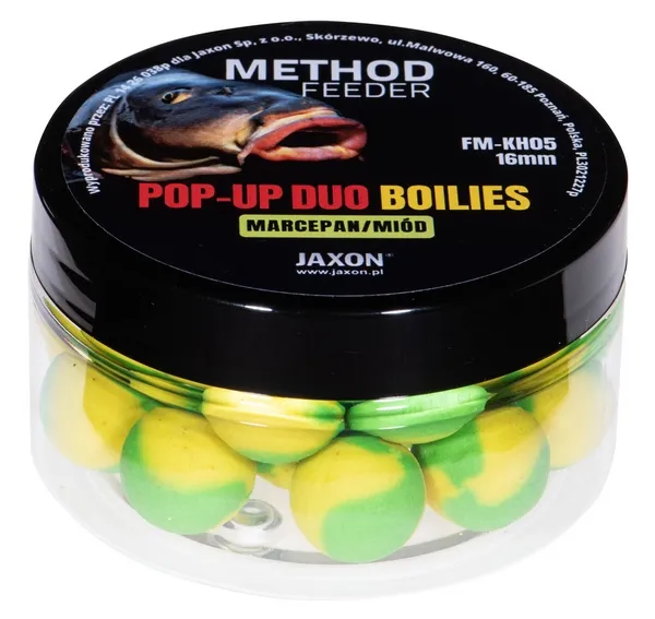 SNECI - Horgász webshop és horgászbolt - JAXON POP-UP DUO-BOILIES METHOD FEEDER MARZIPAN/HONEY 40g 16mm