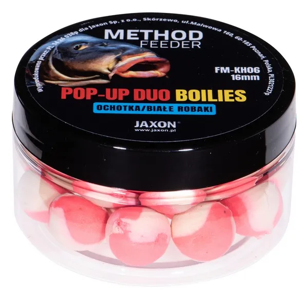 SNECI - Horgász webshop és horgászbolt - JAXON POP-UP DUO-BOILIES METHOD FEEDER BLOODWORM/MAGGOTS 40g 16mm