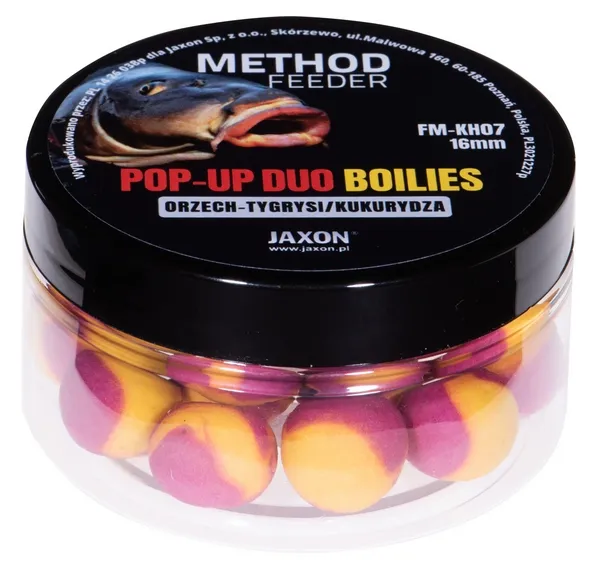 SNECI - Horgász webshop és horgászbolt - JAXON POP-UP DUO-BOILIES METHOD FEEDER TIGERNUTS/SWEATCORN 40g 16mm