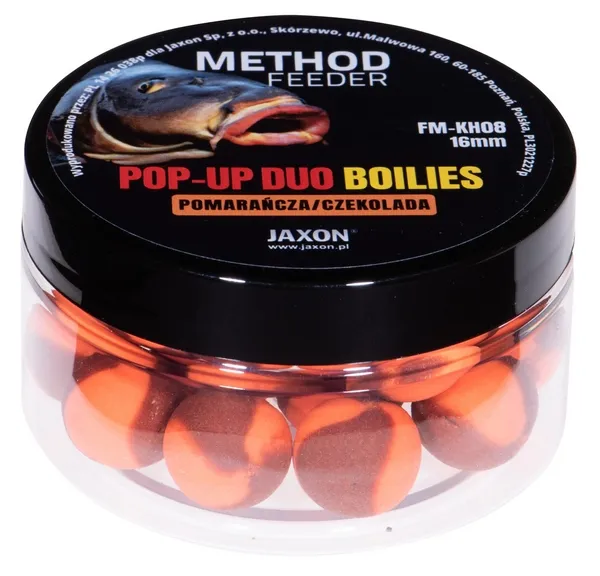 SNECI - Horgász webshop és horgászbolt - JAXON POP-UP DUO-BOILIES METHOD FEEDER ORANGE/CHOCOLATE 40g 16mm