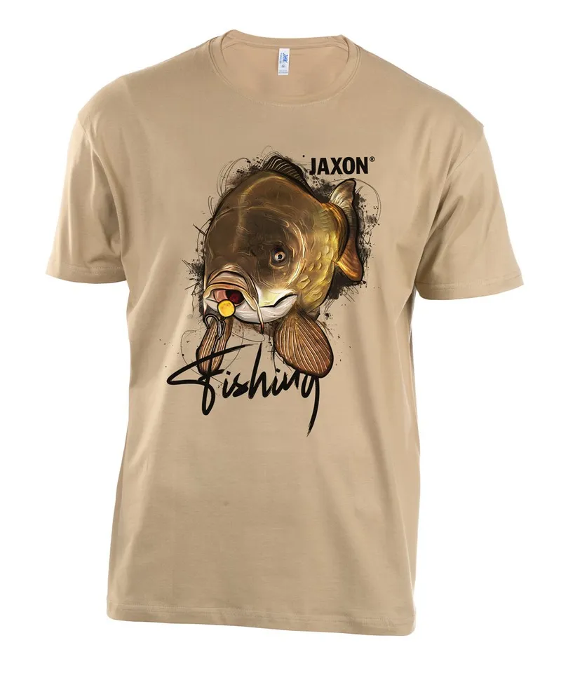 SNECI - Horgász webshop és horgászbolt - JAXON T-SHIRT BEIGE NATURE CARP  XL póló