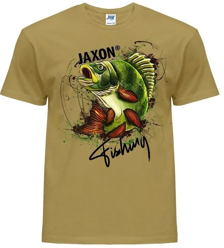 SNECI - Horgász webshop és horgászbolt - JAXON T-SHIRT BEIGE - PERCH XL póló