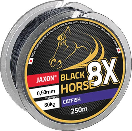 SNECI - Horgász webshop és horgászbolt - JAXON BLACK HORSE 8X CATFISH BRAIDED LINE 0,50mm 250m
