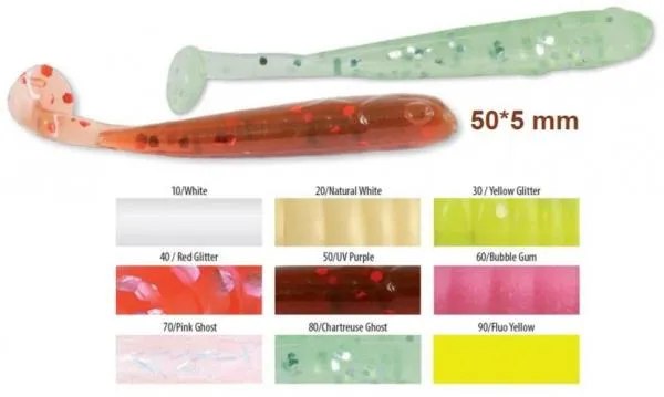 SNECI - Horgász webshop és horgászbolt - Trabucco Slurp Bait T-Shad Red Glitter 10db, plasztik műcsali
