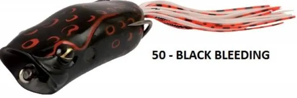 SNECI - Horgász webshop és horgászbolt - Rapture Popper Frog 60mm 1/2Oz(15g) Black Bleeding, gumibéka