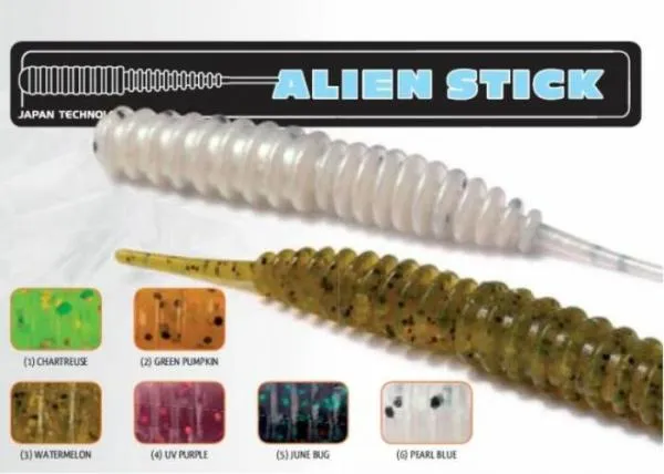 SNECI - Horgász webshop és horgászbolt - Rapture Ulc Alien Stick 6,5cm/1,4g June Bug, 12db plasztik csali