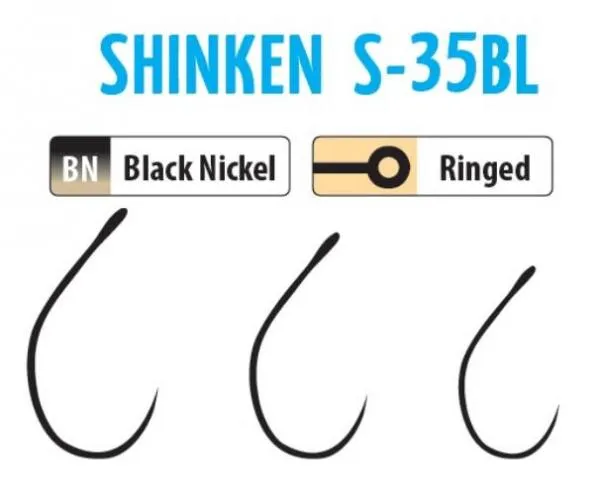 SNECI - Horgász webshop és horgászbolt - TRABUCCO SHINKEN HOOKS S-35BL BN #4  10 db szakáll nélküli horog