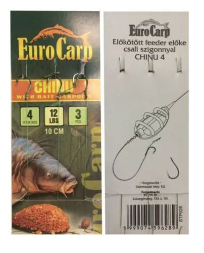 SNECI - Horgász webshop és horgászbolt - EuroCarp előkötött feeder előke csaliszigonnyal Chinu-4 10cm 12lbs